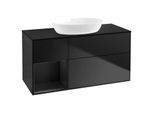 Villeroy und Boch Finion Waschtischunterschrank GA62PDPD 120cm, Abdeckplatte black matt, Emotion, Regale Black matt lacquer, Black matt lacquer