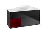 Villeroy und Boch Finion Waschtischunterschrank GA61HBPD 120cm, Abdeckplatte white matt, Emotion, Regale Peony matt lacquer, Black matt lacquer