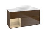 Villeroy und Boch Finion Waschtischunterschrank GA61PCGN 120cm, Abdeckplatte white matt, Emotion, Regale Oak Veneer, Walnut veneer