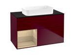 Villeroy und Boch Finion Waschtischunterschrank G652PCHB 100x60,3x50,1cm, Regal links Oak Veneer, Peony Matt