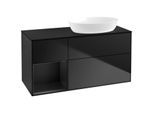 Villeroy und Boch Finion Waschtischunterschrank FA42PDPD 120cm, Abdeckplatte black matt, Regale Black matt lacquer, Black matt lacquer