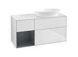 Villeroy und Boch Finion Waschtischunterschrank FA41HGMT 120cm, Abdeckplatte white matt, Regale Midnight matt lacquer, White matt lacquer