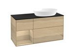 Villeroy und Boch Finion Waschtischunterschrank GA42PCPC 120cm, Abdeckplatte black matt, Emotion, Regale Oak Veneer, Oak Veneer