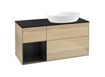 Villeroy und Boch Finion Waschtischunterschrank GA42PDPC 120cm, Abdeckplatte black matt, Emotion, Regale Black matt lacquer, Oak Veneer