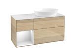 Villeroy und Boch Finion Waschtischunterschrank GA41MTPC 120cm, Abdeckplatte white matt, Emotion, Regale White matt lacquer, Oak Veneer