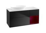 Villeroy und Boch Finion Waschtischunterschrank GA51HBPD 120cm, Abdeckplatte white matt, Emotion, Regale Peony matt lacquer, Black matt lacquer
