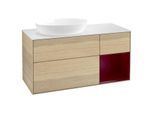 Villeroy und Boch Finion Waschtischunterschrank GA51HBPC 120cm, Abdeckplatte white matt, Emotion, Regale Peony matt lacquer, Oak Veneer