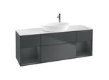 Villeroy und Boch Finion Waschtischunterschrank G981HGHG 160cm, Abdeckplatte white matt, Emotion, Regale Midnight matt lacquer, Midnight Blue Matt Lacquer