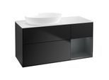 Villeroy und Boch Finion Waschtischunterschrank FA51HGPD 120cm, Abdeckplatte white matt, Regale Midnight matt lacquer, Black matt lacquer