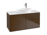 Villeroy und Boch Finion Waschtischunterschrank G91100GN 120x60,3cm, Emotion, Abdeckplatte white matt, Walnut veneer