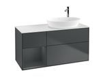 Villeroy und Boch Finion Waschtischunterschrank F921HGHG 120cm, Abdeckplatte white matt, Regale Midnight matt lacquer, Midnight Blue Matt Lacquer