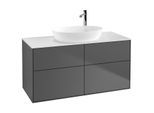 Villeroy und Boch Finion Waschtischunterschrank G91100GK 120x60,3cm, Emotion, Abdeckplatte white matt, Anthracite matt