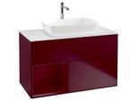Villeroy und Boch Finion Waschtischunterschrank F771HBHB 100cm, Abdeckplatte white matt, Regale Peony matt lacquer, Peony Matt