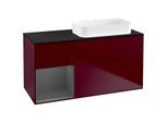 Villeroy und Boch Finion Waschtischunterschrank F682GKHB 120x60,3x50,1cm, Regal links Anthracite matt, Peony Matt