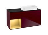 Villeroy und Boch Finion Waschtischunterschrank F682HFHB 120x60,3x50,1cm, Regal links Gold matt, Peony Matt