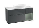 Villeroy und Boch Finion Waschtischunterschrank FA71GMHG 120cm, Abdeckplatte white matt, Regale Olive matt lacquer, Midnight Blue Matt Lacquer
