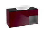 Villeroy und Boch Finion Waschtischunterschrank GA72GKHB 120cm, Abdeckplatte black matt, Emotion, Regale Anthracite matt lacquer, Peony Matt