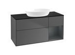 Villeroy und Boch Finion Waschtischunterschrank GA72HGGK 120cm, Abdeckplatte black matt, Emotion, Regale Midnight matt lacquer, Anthracite matt