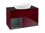 Villeroy und Boch Finion Waschtischunterschrank FA12HGHB 100cm, Abdeckplatte black matt, Regale Midnight matt lacquer, Peony Matt