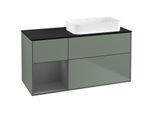 Villeroy und Boch Finion Waschtischunterschrank G682GKGM 120x60,3x50,1cm, Regal links Anthracite matt, Olive Matt Lacquer