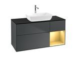Villeroy und Boch Finion Waschtischunterschrank G832HFHG 120cm, Abdeckplatte black matt, Emotion, Regale Gold matt lacquer, Midnight Blue Matt Lacquer
