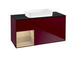 Villeroy und Boch Finion Waschtischunterschrank G702PCHB 120x60,3x50,1cm, Regal rechts Oak Veneer, Peony Matt