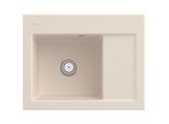 Villeroy und Boch Subway 45 Compact Einbauspüle 331201FU links, mit Ablaufgarnitur, Handbetätigung, 650 x 510 mm, ivory CeramicPlus