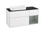 Villeroy und Boch Finion Waschtischunterschrank G692GMGF 120x60,3x50,1cm, Regal rechts Olive Matt Lacquer, Glossy white lacquer