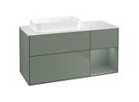 Villeroy und Boch Finion Waschtischunterschrank G691GMGM 120x60,3x50,1cm, Regal rechts Olive Matt Lacquer, Olive Matt Lacquer