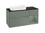 Villeroy und Boch Finion Waschtischunterschrank F692GMGM 120x60,3x50,1cm, Regal rechts Olive Matt Lacquer, Olive Matt Lacquer