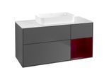 Villeroy und Boch Finion Waschtischunterschrank G711HBGK 120x60,3x50,1cm, Regal rechts Peony, Anthracite matt