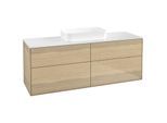 Villeroy und Boch Finion Waschtischunterschrank F73100PC 160x60,3x50,1cm, Glass White Matt, Oak Veneer