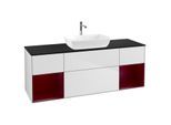 Villeroy und Boch Finion Waschtischunterschrank G862HBMT 160cm, Abdeckplatte black matt, Emotion, Regale Peony matt lacquer, White matt lacquer