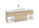 Villeroy und Boch Finion Waschtischunterschrank G861MTPC 160cm, Abdeckplatte white matt, Emotion, Regale White matt lacquer, Oak Veneer