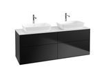 Villeroy und Boch Finion Waschtischunterschrank G84100PD 160x60,3cm, Emotion, Abdeckplatte white matt, Black matt lacquer