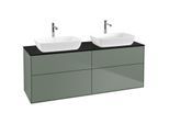Villeroy und Boch Finion Waschtischunterschrank F84200GM 160x60,3cm, Abdeckplatte black matt, Olive Matt Lacquer