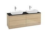 Villeroy und Boch Finion Waschtischunterschrank F84200PC 160x60,3cm, Abdeckplatte black matt, Oak Veneer
