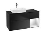 Villeroy und Boch Finion Waschtischunterschrank F812MTPD 120cm, Abdeckplatte black matt, Regale White matt lacquer, Black matt lacquer