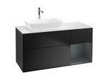 Villeroy und Boch Finion Waschtischunterschrank G811HGPD 120cm, Abdeckplatte white matt, Emotion, Regale Midnight matt lacquer, Black matt lacquer