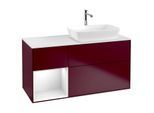 Villeroy und Boch Finion Waschtischunterschrank G801GFHB 120cm, Abdeckplatte white matt, Emotion, Regale Glossy white lacquer, Peony Matt