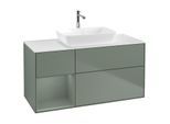 Villeroy und Boch Finion Waschtischunterschrank F821GMGM 120cm, Abdeckplatte white matt, Regale Olive matt lacquer, Olive Matt Lacquer