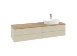 Villeroy und Boch Antao Waschtisch-Unterschrank K27051HJ 160x36x50cm, Hahnloch, Waschbeckenplattenfarbe honey oak, silk grey matt lacquer