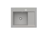 Villeroy & Boch Subway 45 Compact Einbauspüle 331202KD links, mit Ablaufgarnitur und Exzenterbetätigung, 650 x 510 mm, Fossil