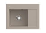 Villeroy und Boch Subway 45 Compact Einbauspüle 331201AM links, mit Ablaufgarnitur, Handbetätigung, 650 x 510 mm, almond CeramicPlus