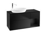 Villeroy und Boch Finion Waschtischunterschrank G932PDPD 120cm, Abdeckplatte black matt, Emotion, Regale Black matt lacquer, Black matt lacquer