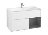 Villeroy und Boch Finion Waschtischunterschrank F040GKGF 99,6x59,1x49,8cm, Regal rechts Anthracite matt, Glossy white lacquer