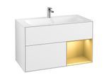 Villeroy und Boch Finion Waschtischunterschrank F040HFGF 99,6x59,1x49,8cm, Regal rechts Gold matt, Glossy white lacquer