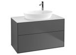 Villeroy und Boch Finion Waschtischunterschrank G88100GK 100x60,3cm, Emotion, Abdeckplatte white matt, Anthracite matt