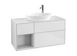 Villeroy und Boch Finion Waschtischunterschrank G941MTMT 120cm, Abdeckplatte white matt, Emotion, Regale White matt lacquer, White matt lacquer