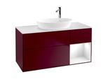 Villeroy und Boch Finion Waschtischunterschrank F951GFHB 120cm, Abdeckplatte white matt, Regale Glossy white lacquer, Peony Matt